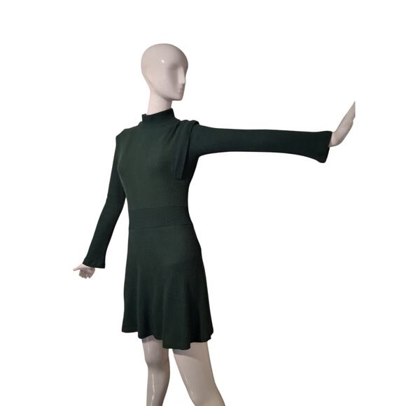 Maeve Anthropologie Womens size XSmall Ribbed Mock Neck Grungecore Sweater Dress - Picture 4 of 10
